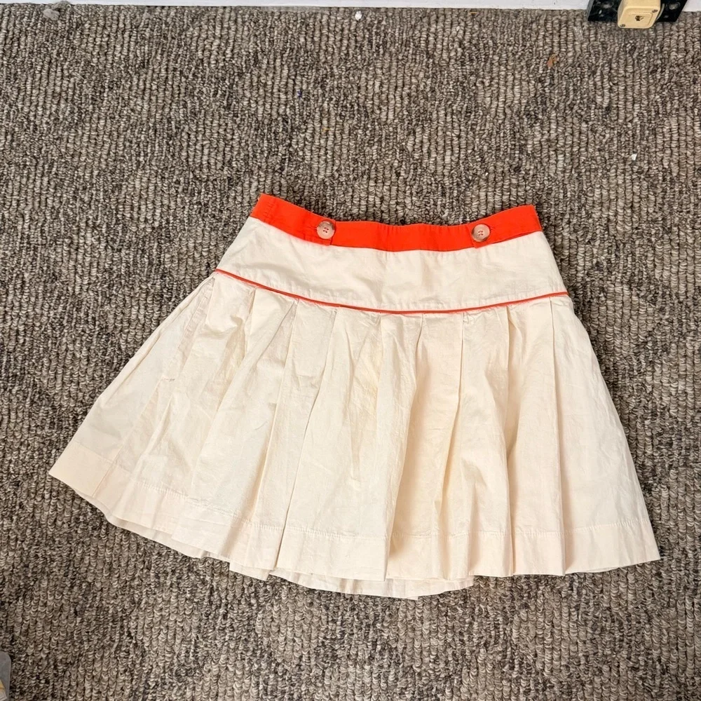 Maeve by Anthropologie Cream Pleated Skirt Size 8 NWT